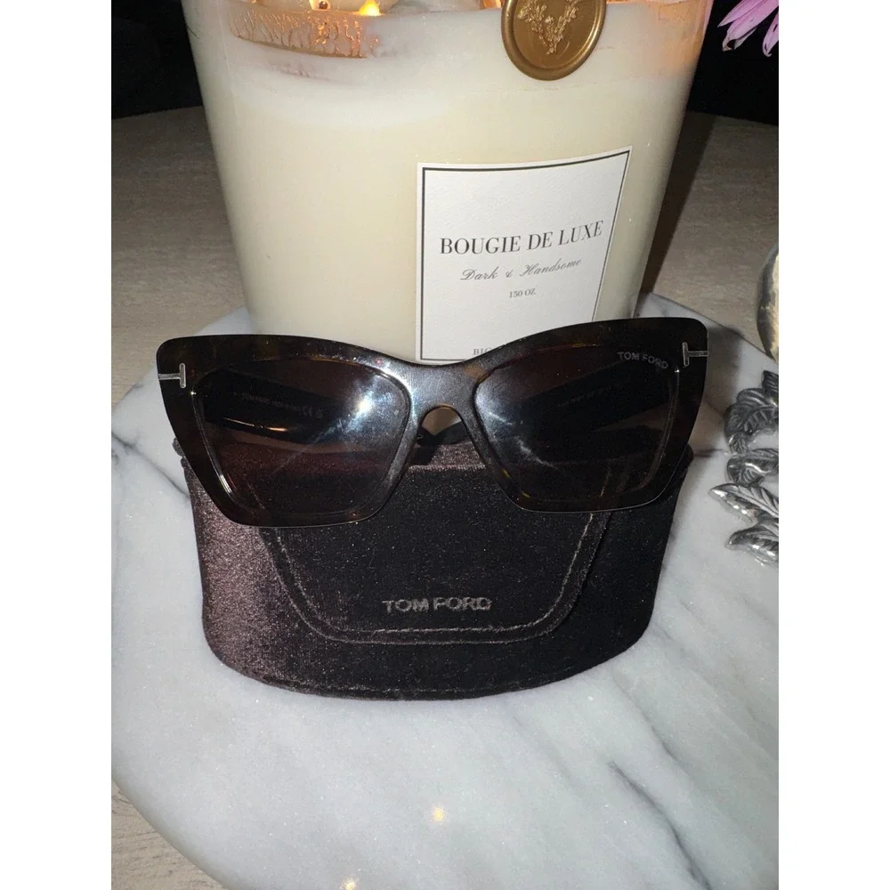 Tom Ford Wyatt TF871 Sunglasses Dark Havana Tortoise‎ Cat Eye 52F 56mm Italy